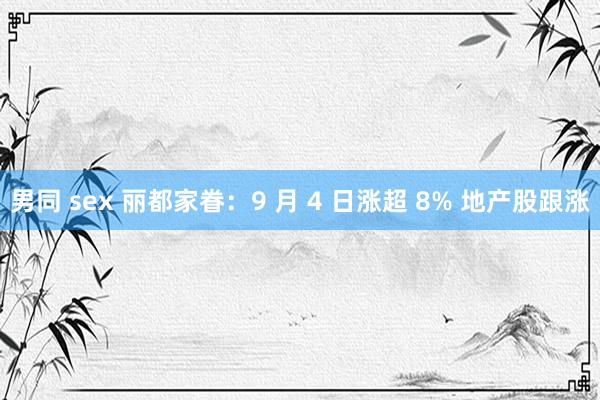 男同 sex 丽都家眷：9 月 4 日涨超 8% 地产股跟涨