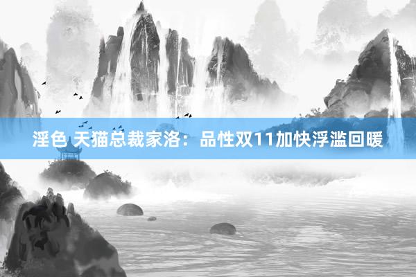 淫色 天猫总裁家洛：品性双11加快浮滥回暖