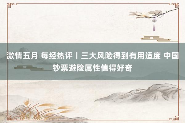 激情五月 每经热评丨三大风险得到有用适度 中国钞票避险属性值得好奇